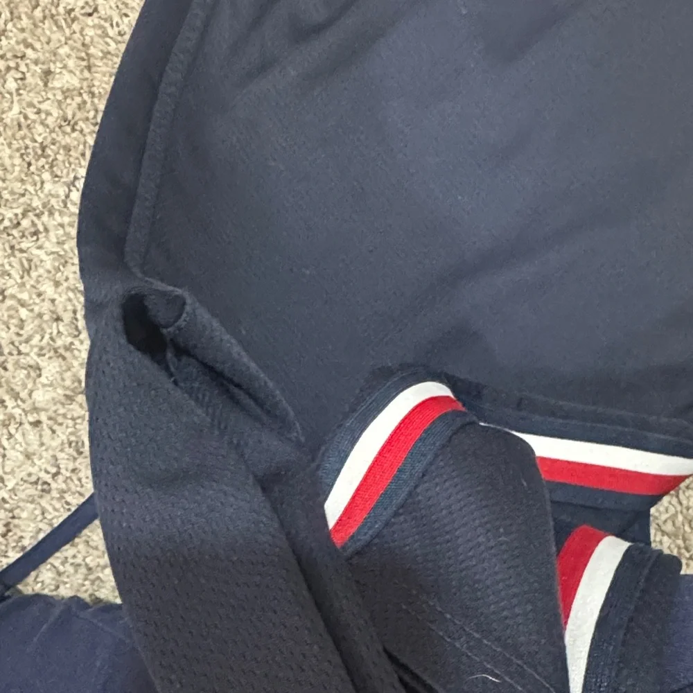 Tommy Hilfiger Men's Athletic Shorts in Navy with Red and White Stripes - Picture 9 of 9